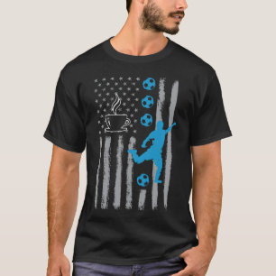 Kaffee Fußball- Vintage USA Amerikanische Flagge f T-Shirt