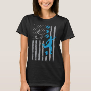 Kaffee Fußball- Vintage USA Amerikanische Flagge f T-Shirt
