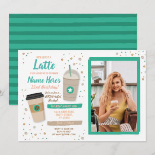 Kaffee Geburtstag Latte Café Bier Foto Einladung