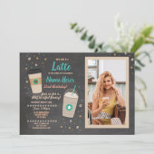 Kaffee Geburtstag Latte Café Chalk Foto Chalk Einladung (Stehend Vorderseite)
