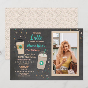 Kaffee Geburtstag Latte Café Chalk Foto Chalk Einladung