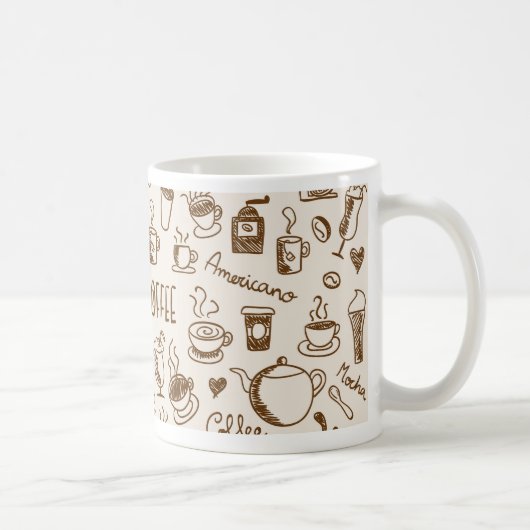 Kaffee-Gekritzel Kaffeetasse (Rechts)