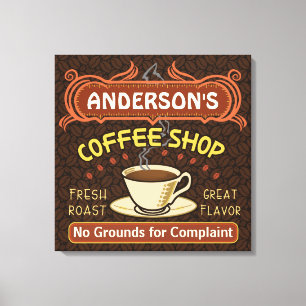 Kaffee-Geschäft mit der Tasse schaffen Ihr eigene Leinwanddruck