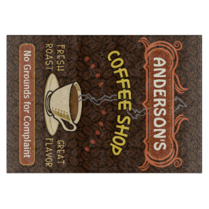 Kaffee-Geschäft mit der Tasse schaffen Ihr eigene Schneidebrett