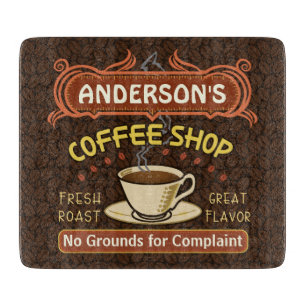 Kaffee-Geschäft mit der Tasse schaffen Ihr eigene Schneidebrett