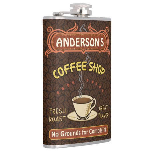 Kaffee-Geschäft mit der Tasse schaffen Ihr eigenes Flachmann (Rechts)