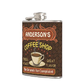 Kaffee-Geschäft mit der Tasse schaffen Ihr eigenes Flachmann (Links)