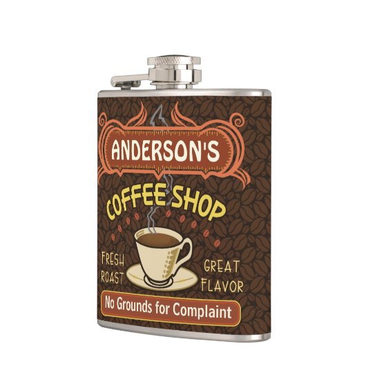 Kaffee-Geschäft mit der Tasse schaffen Ihr eigenes Flachmann (Links)