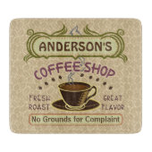 Kaffee-Geschäft mit Schale schaffen Ihr eigenes Schneidebrett (Vorderseite)