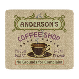 Kaffee-Geschäft mit Schale schaffen Ihr eigenes Schneidebrett