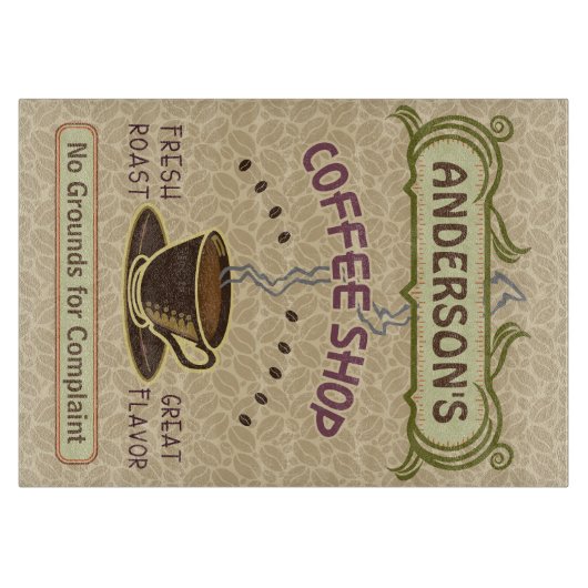Kaffee-Geschäft mit Schale schaffen Ihr eigenes Schneidebrett (Vorderseite)