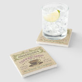 Kaffee-Geschäft mit Schale schaffen Ihr eigenes Steinuntersetzer (Seitenansicht)