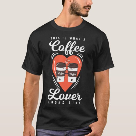 KAFFEE Geschenk Schwarze Katze T-Shirt (Vorderseite)