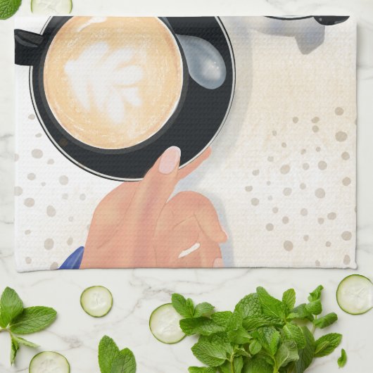 Kaffee? Geschirrtuch (Gefaltet)