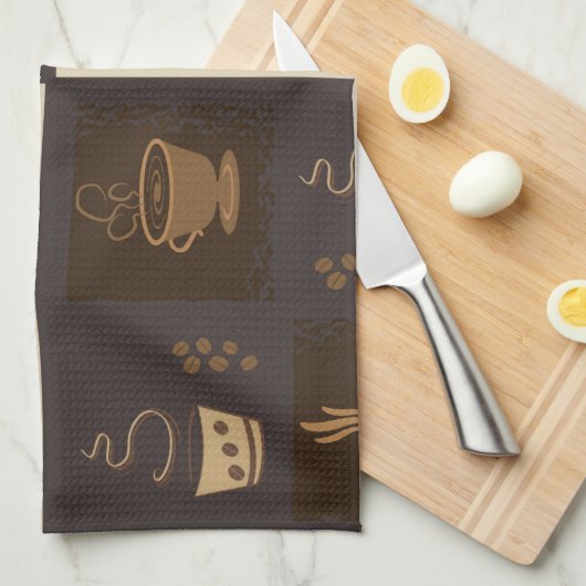 Kaffee Geschirrtuch (Viertel Falte)