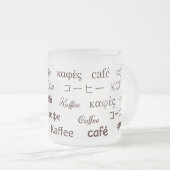 "Kaffee" Geschrieben in 13 Sprachen Mattglastasse (VorderseiteRechts)