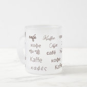 "Kaffee" Geschrieben in 13 Sprachen Mattglastasse (Vorderseite Links)