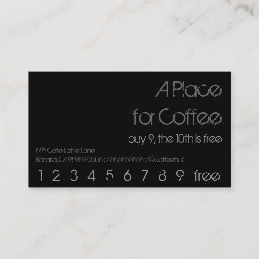 Kaffee-Getränk-Durchschlags-Held Treuekarte (Vorderseite)