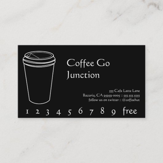 Kaffee-Getränk-Punch/Loyalty-Card Treuekarte (Vorderseite)