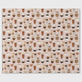 Kaffee-Getränk-und Nachtisch-Muster Geschenkpapier (Flach)