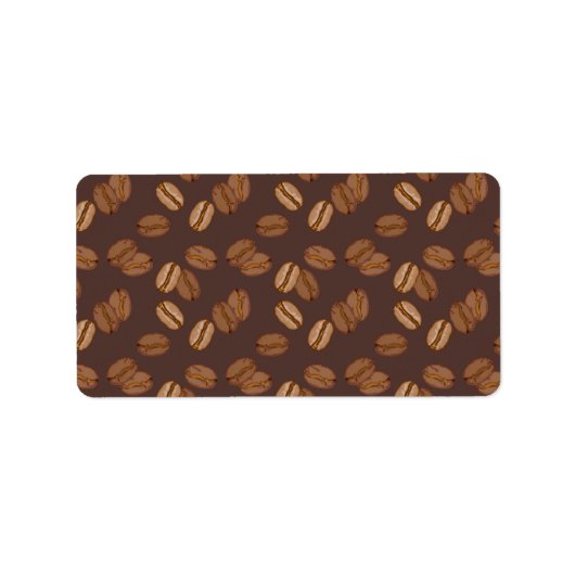 Kaffee Getreide Beans Dark Roast Brown Koffein Adressaufkleber (Vorne)