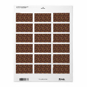 Kaffee Getreide Beans Dark Roast Brown Koffein Adressaufkleber (Vorne)