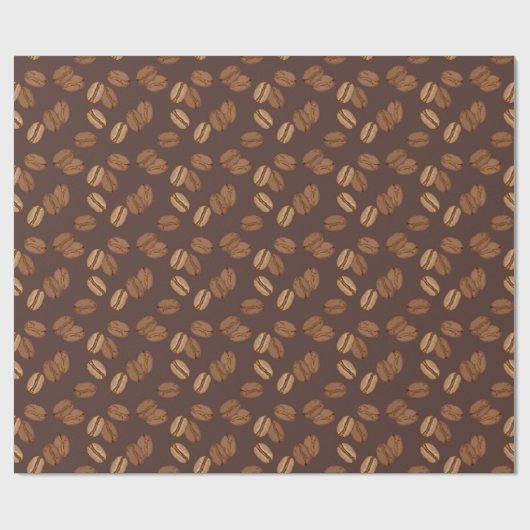 Kaffee Getreide Beans Dark Roast Brown Koffein Geschenkpapier (Flach)