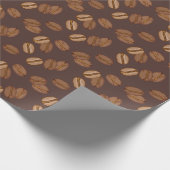 Kaffee Getreide Beans Dark Roast Brown Koffein Geschenkpapier (Ecke)