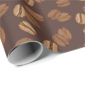 Kaffee Getreide Beans Dark Roast Brown Koffein Geschenkpapier (Rolleneckpunkt)