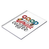 Kaffee gibt es viel Gutes über Kaffee Notizblock (Linke Seite)