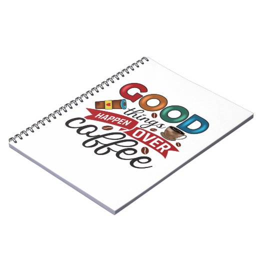 Kaffee gibt es viel Gutes über Kaffee Notizblock (Linke Seite)