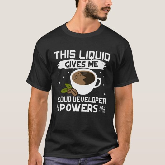 Kaffee gibt mir Cloud Developer Power T-Shirt (Vorderseite)