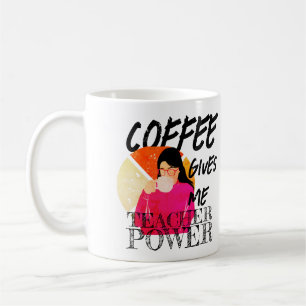 Kaffee gibt mir Lehrerpower vintage Lustig Kaffeetasse