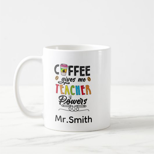 Kaffee gibt mir Power Kaffeetasse (Links)