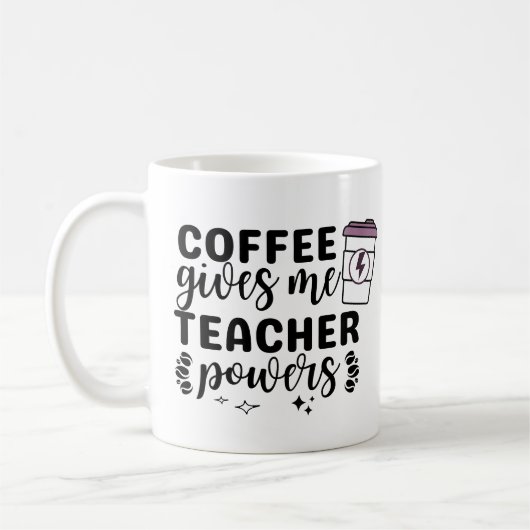 Kaffee gibt mir Power Kaffeetasse (Links)