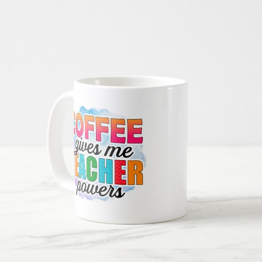 Kaffee gibt mir Power Kaffeetasse (Vorderseite Links)