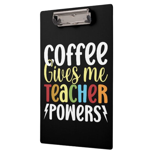 Kaffee gibt mir Power Klemmbrett (Links)