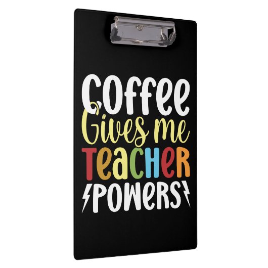 Kaffee gibt mir Power Klemmbrett (Rechts)