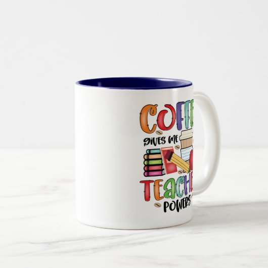 Kaffee gibt mir Powern Tasse (VorderseiteRechts)