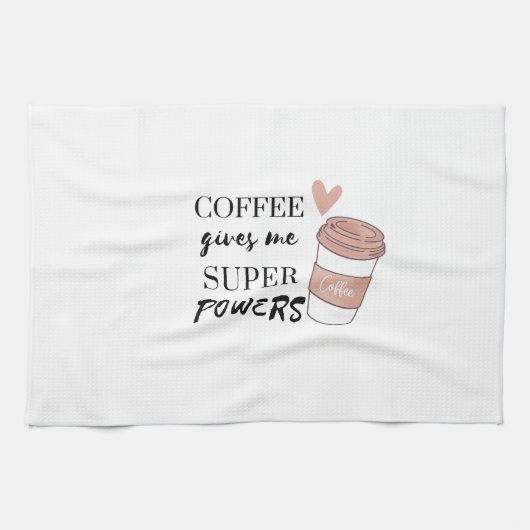 Kaffee gibt mir super Power Geschirrtuch (Horizontal)