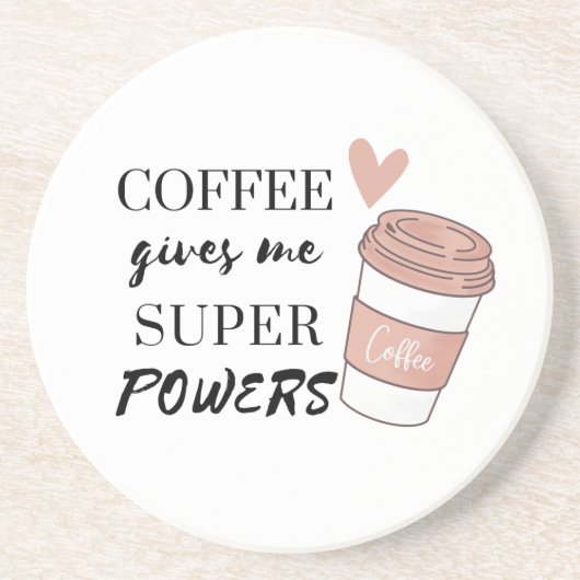 Kaffee gibt mir super Power Getränkeuntersetzer (Vorne)