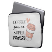 Kaffee gibt mir super Power Laptopschutzhülle (Vorderseite Links)