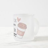 Kaffee gibt mir super Power Mattglastasse (VorderseiteRechts)