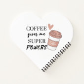 Kaffee gibt mir super Power Notizblock (Rückseite)