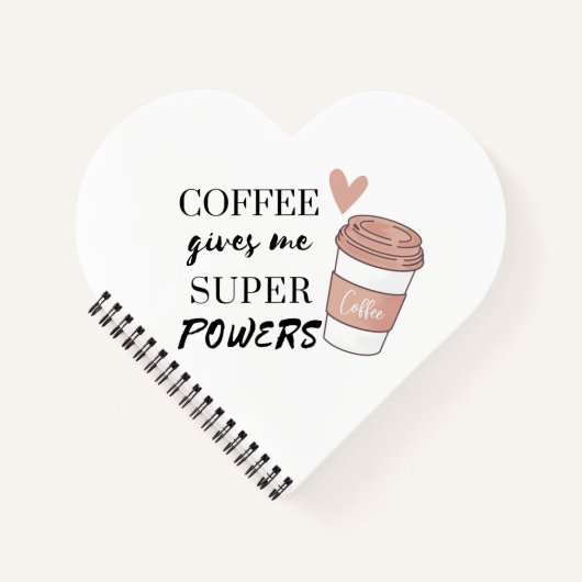 Kaffee gibt mir super Power Notizblock (Vorderseite)