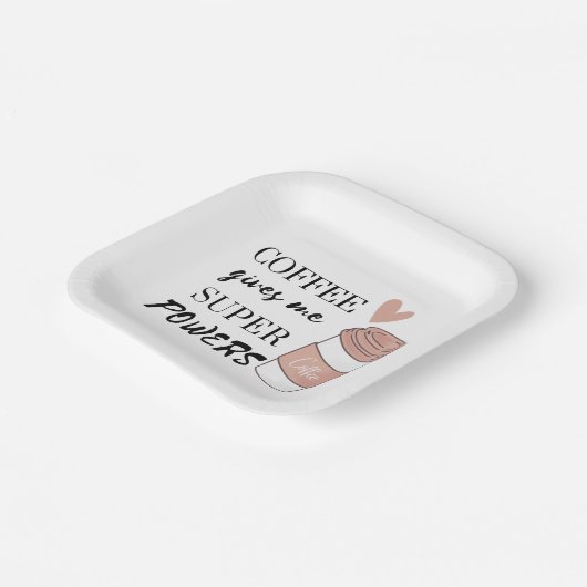 Kaffee gibt mir super Power Papier Teller (Gewinkelt)