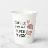 Kaffee gibt mir super Power Pappbecher (Rückseite)