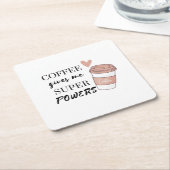 Kaffee gibt mir super Power Rechteckiger Pappuntersetzer (angewinkelt)