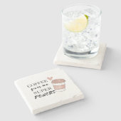 Kaffee gibt mir super Power Steinuntersetzer (Seitenansicht)