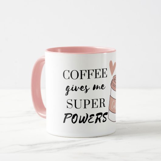 Kaffee gibt mir super Power Tasse (Vorderseite Links)